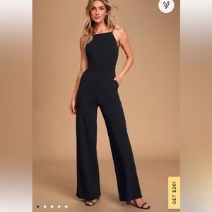 X-small brand new dressy Lulus open-back black jumpsuit
